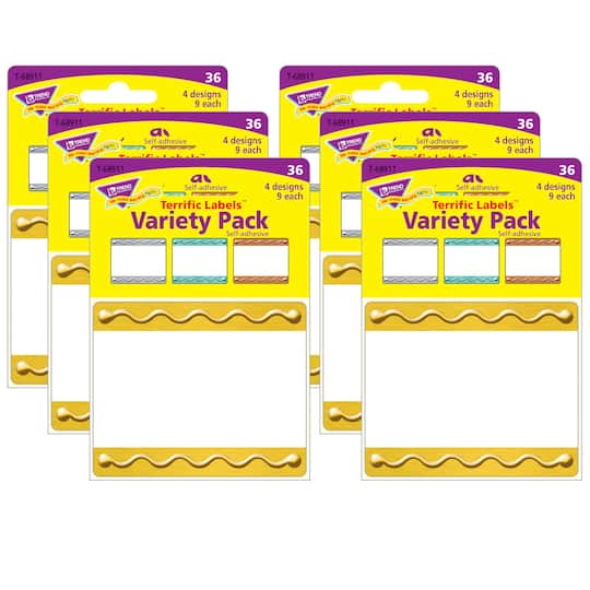 Trend Enterprises® I Heart Metal™ Embossed Terrific Labels™, 6 Packs of 36